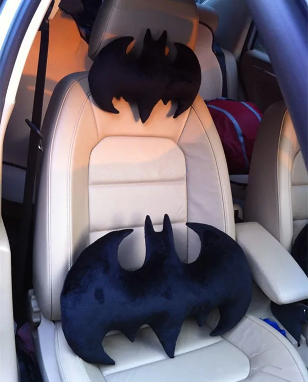 33 см черный/розовый цвет bat фигурный плюшевый подушка для шеи в автомобиль украшения Бэтмен плюша подушка для путешествий подголовник