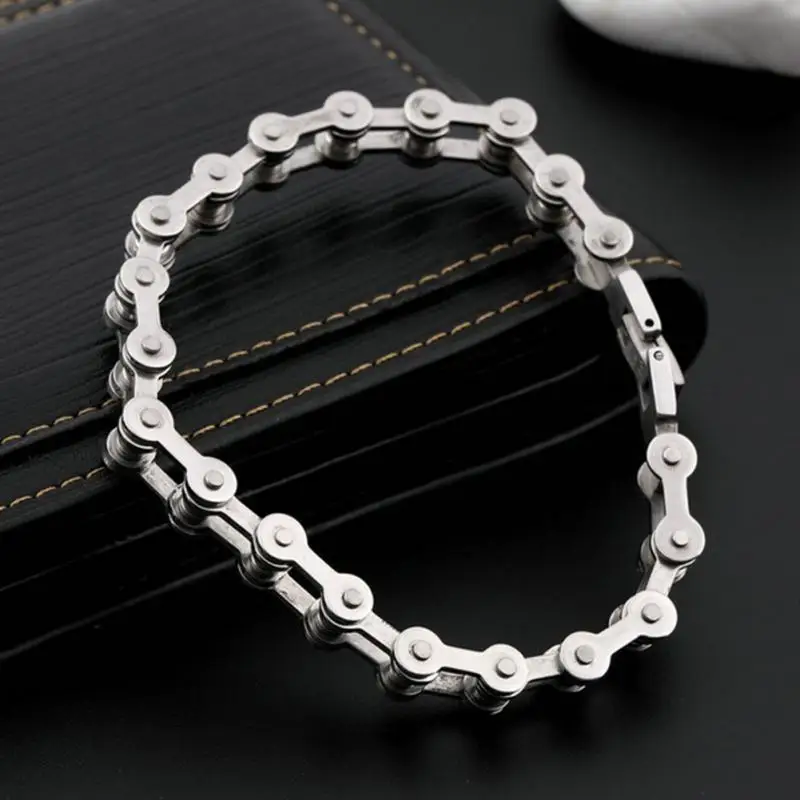 

New Men Link Bracelet Biker Bicycle Motorcycle ChainBangle Punk Titanium Steel Bracelet Men Bangle fashion men jewelry