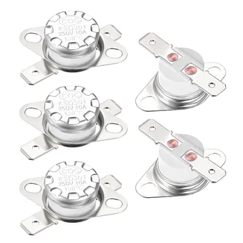 

UXCELL 5Pcs Thermostat Temperature Control Switches 190/195 Celsius Degree 10A 6.3mm Pin Supplies Normally Closed N.C KSD301