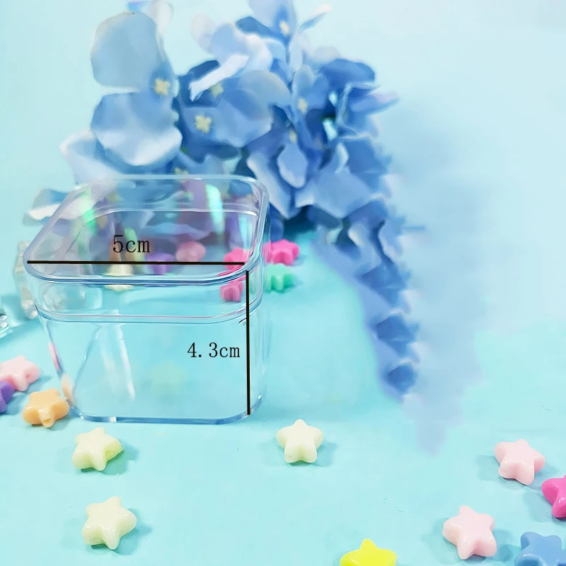 Caixa de Armazenamento Caixa de Plástico Quadrado com Tampas para Slime Macaco Feliz Novo - Lote Slime Container Transparente Brinquedo Macio Claro 20 Pçs 7 Brinquedos e hobbies
