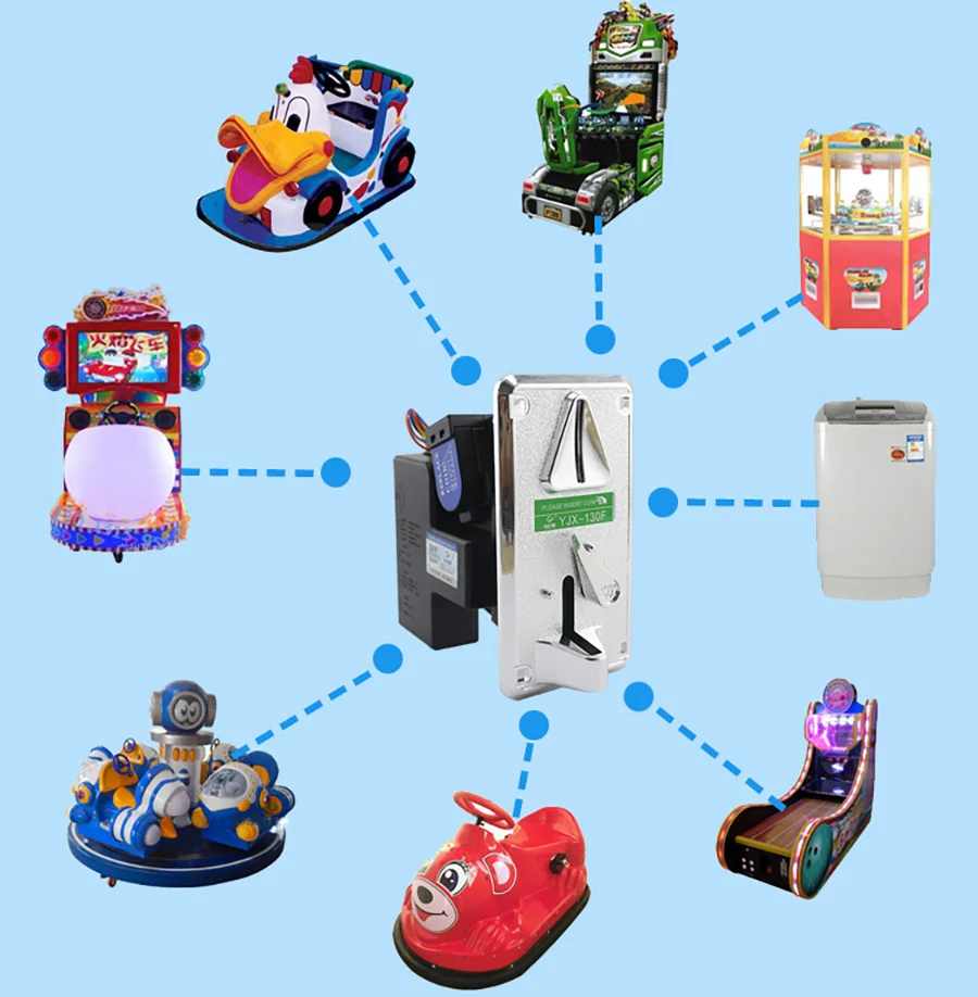 YJX-130F 100F Аркада монетоприемник сравнение монетоприемник едет машина игры валюты машина деньги игры акцептор Монета Толкателя