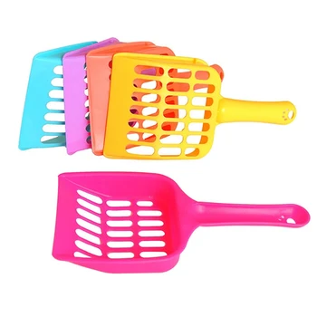 

Random Color Pet Dog Cleaning Tools Scoop Cat Shovel Litter Hollow Out Food Spoons Durable Plastic Sand Cleaning Product Toilet