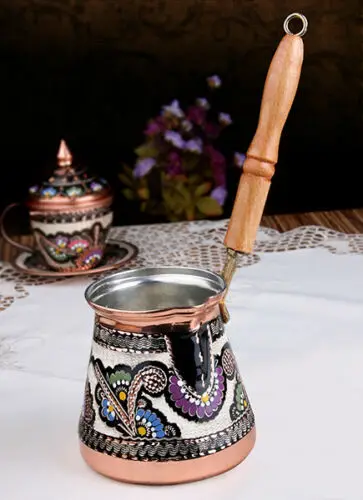 Вышитый медный Турецкий кофейник Ibrik винтажный Jazzva Briki|Кофейные совки| |