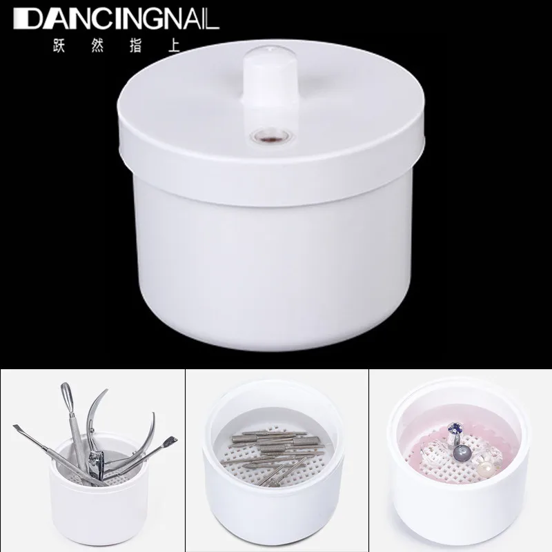 

Pro Sterilizer Disinfection Round Box Sterilizing Clean Nail Art Metal Tool Nipper Grinding Head Jewelry Tray Salon Maquiagem