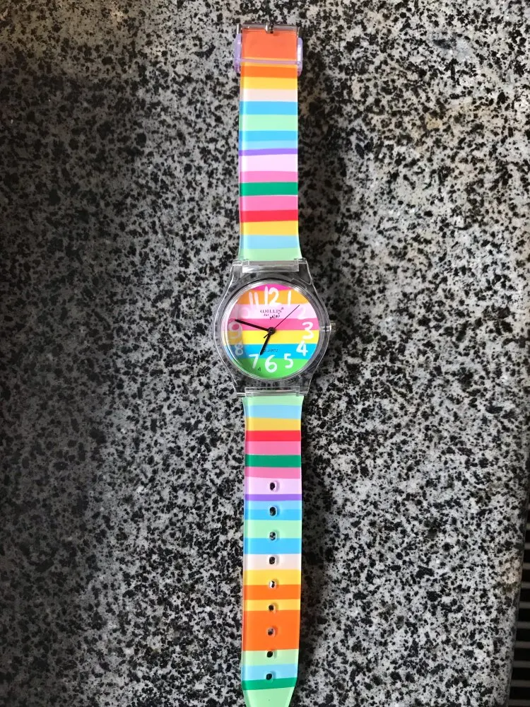 Lancardo Rainbow Quartz Luxury Girl Silicone Wrist Watch