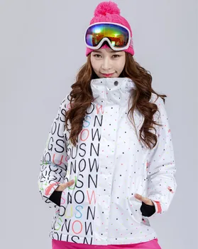 

GSOU SNOW Women Ski Jacket Snowboard Jacket Windproof Waterproof Thermal Dot Letter Style Clothing Outdoor Sport Wear Jacket New