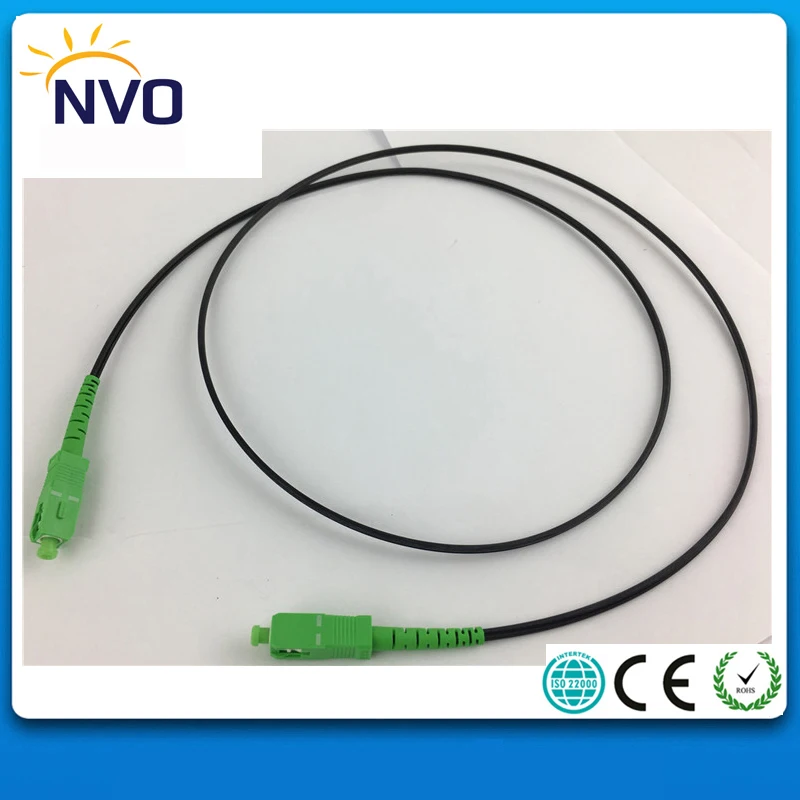 

1M FTTH GJXH Indoor Fiber Patch cord,SM,Simplex,G657A,LSZH,SC/APC-SC/UPC on both termination,50cm between Black Tap to Connector