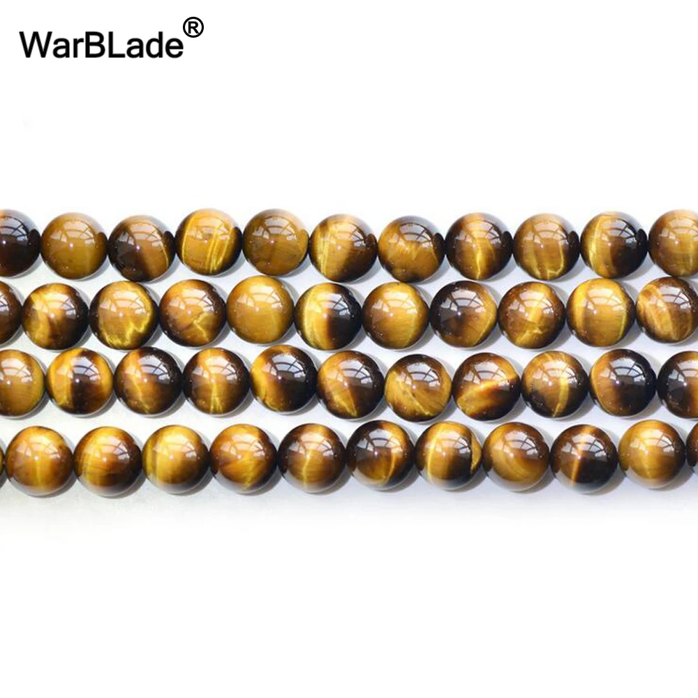 Круглые бусины WarBLad AAAAA из натурального камня с желтым тигровым глазом 4-20 мм 8 10 12