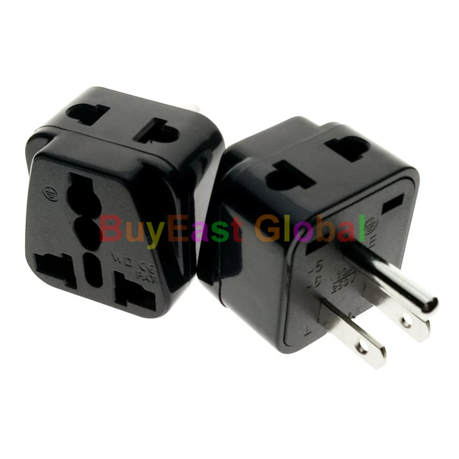 (2 PCS) Universal to USA, Canada 2 Way Outlet Electrical Plug Adapter