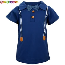 Рубашка с галстуком-бабочкой для маленьких мальчиков; летняя одежда г.; стильная модная одежда для детей