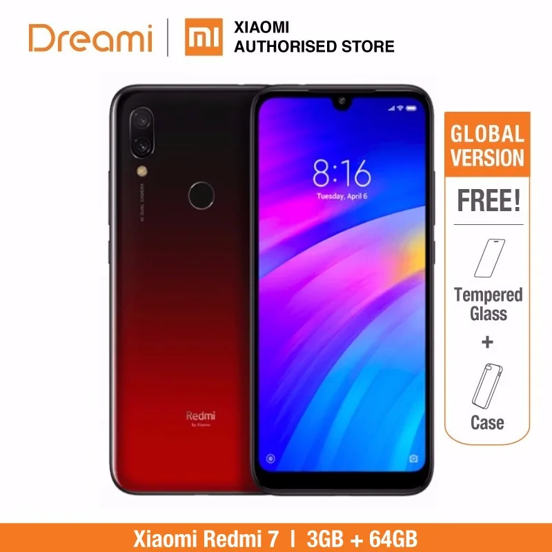 النسخة العالمية Xiaomi Redmi 7 64 GB ROM 3 GB RAM (العلامة التجارية الجديدة و صندوق معزول) سهم جاهز النسخة العالمية Xiaomi Redmi 7 64 GB ROM 3 GB RAM (العلامة التجارية الجديدة و صندوق معزول) سهم جاهز