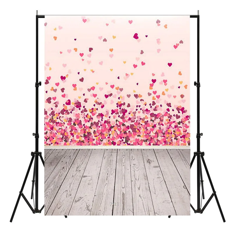 

150X90cm Pink Valentine's Day Vinyl Studio Backdrop Love Theme Photography Background Cloth Photo Props Wedding Party Favor