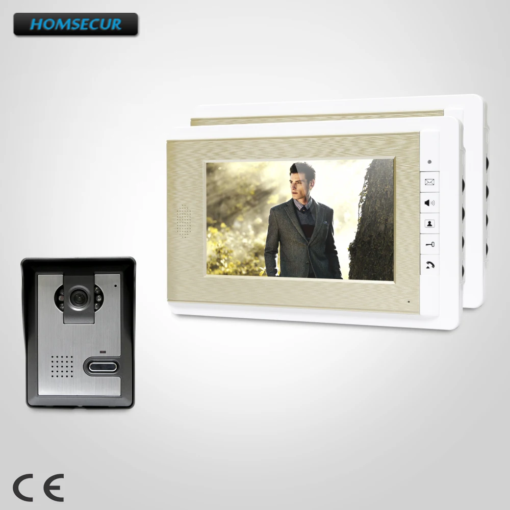 

HOMSECUR 7inch Video Door Entry Security Intercom with IR Night Vision for Home Security XC005+XM708-G