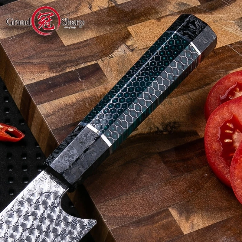 Santoku нож ручной работы 110 слоев дамасской стали роскошные кухонные ножи