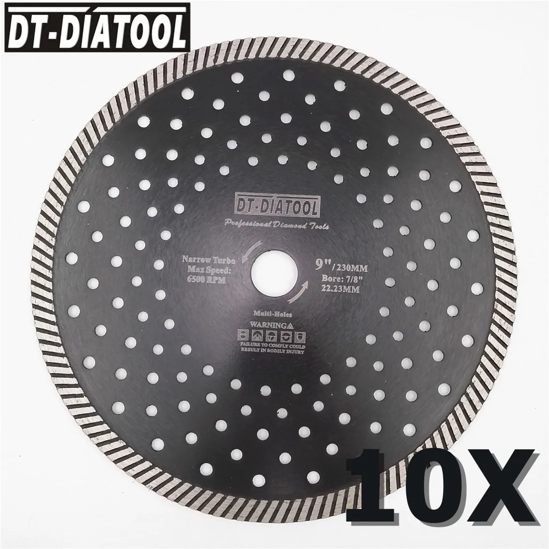 

DT-DIATOOL 10pcs Dry or Wet Professional Narrow Turbo Diamond Saw Blade cutting disc for stone granite masonry block concrete