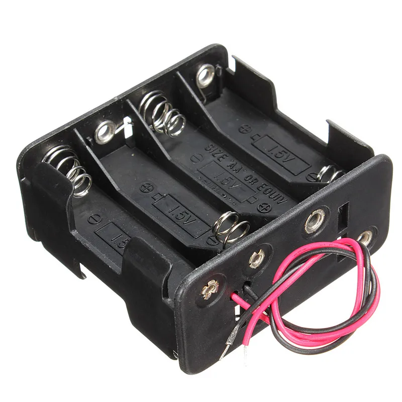 

Hot Sale 12V 8 x AA Battery Clip Slot Holder Stack Box Case 6 Inch Leads Wire for Led Flashlight Headlamp Rechargeable Batteries