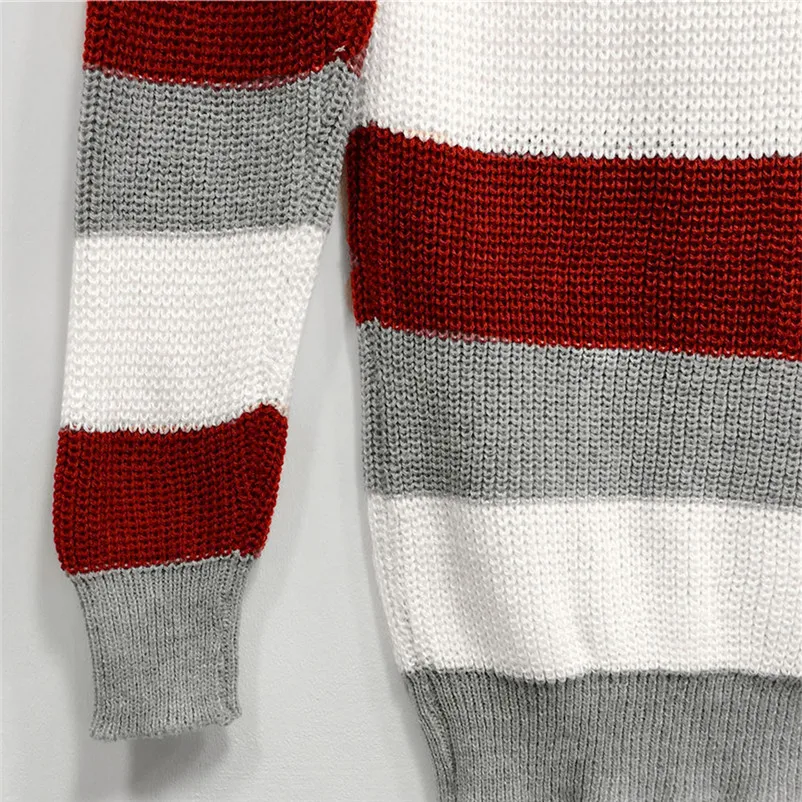 High quality sweaters fashion 2018 women Round Neck Striped Knitted Sweater party Jumper Pullover shirt Tops invierno A29#N (4)