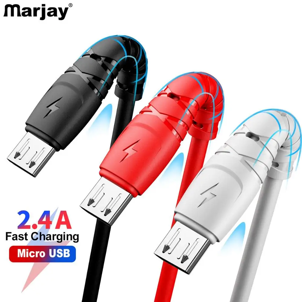 Marjay 2.4A المصغّر usb كابل 3 M 2 m سريع شحن كابل الشاحن لسامسونج S7 Xiaomi Redmi ملاحظة 5 7 برو قرص الهاتف المحمول الحبل