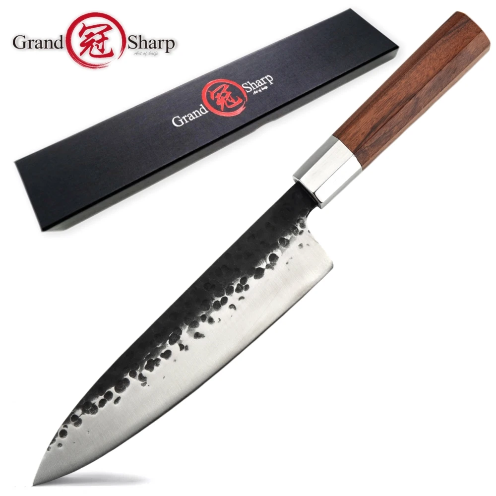  4 Pcs Handmade Kitchen Knife Set High carbon Steel Chef Santoku Nakiri Kiritsuke Knives ECO Friendl - 33043609273