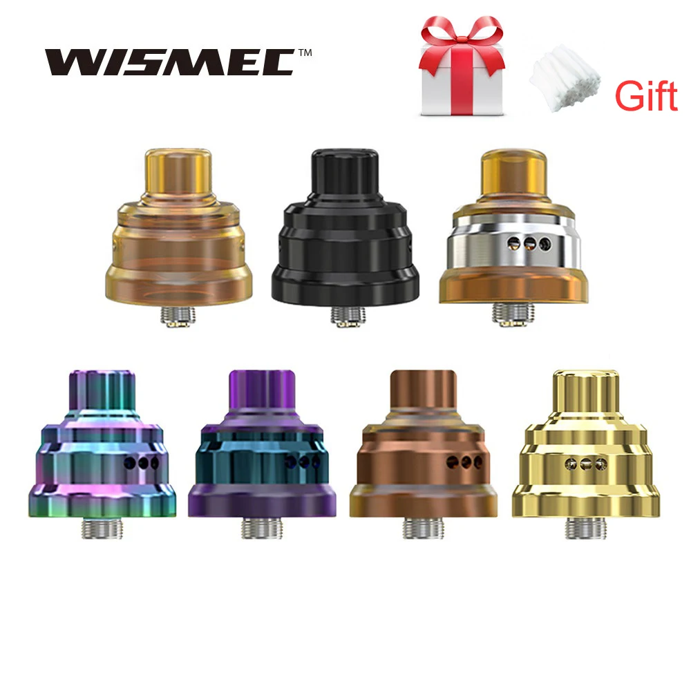 

original WISMEC Tobhino BF RDA bottom-fed single coil rebuildable drip atomizer 0.18ohm coil LUXOTIC BF BOX MOD organic cotton
