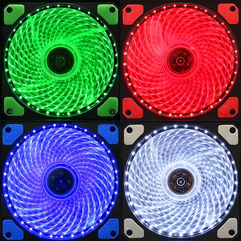 

Water Cooling 33&15 LED Computer Chassis Fan 12cm 12025 LED Light Copper Wire Ultra-Low Vibration Noise Ultra-Quiet Cooling Fan