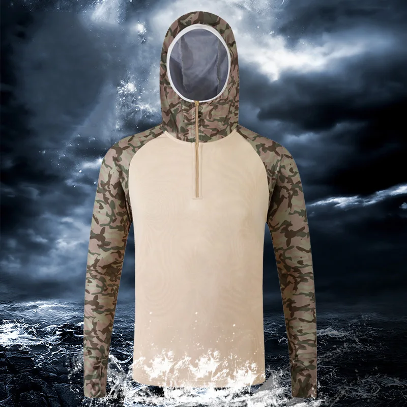 Quick Dry Anti uv Fishing Clothes Camouflage Print Breathable Outdoor