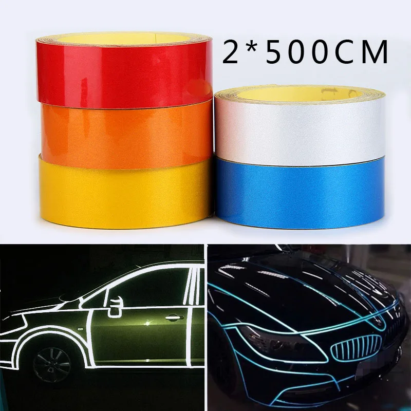 

0.2*5m reflective car stickers warning reflectors tapes for motorcycles bicycles road traffic facilities automobiles decorative