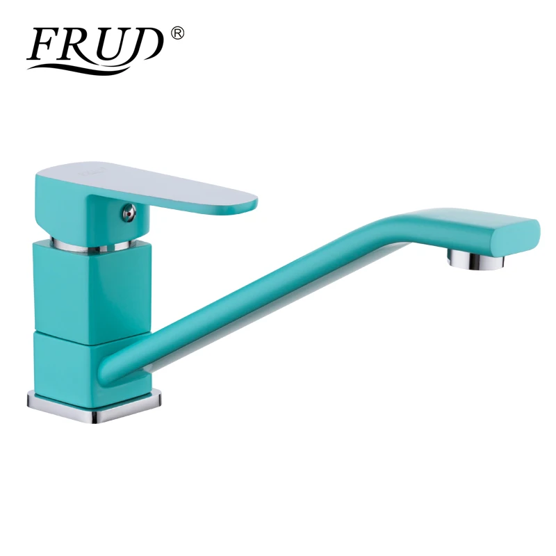 

FRUD 1 Set Modern Style Kitchen Sink Faucet 360 Degree Swivel Spray Painting Water Taps Chrome Green Faucet Mixer cocina R49303