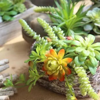 

12.5 high quality Mini Elegance Artificial Succulent Plant PE Flower Decoration artificial Green Plant Store Display Flower 5pcs