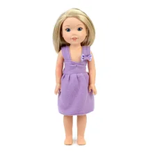 Cute Princess Purple Dress font b Doll b font Accessories Fit 14 Inch font b Doll