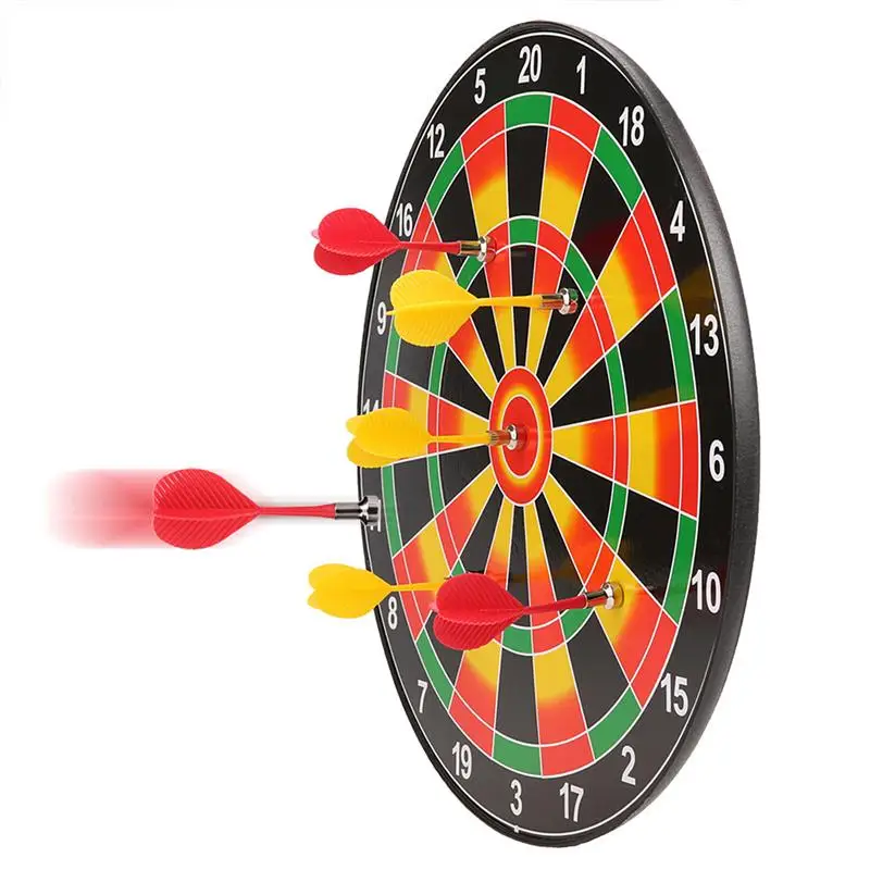 10pcs Replacement Durable Safe Plastic Wing Magnetic Darts Bullseye Target Game Toys (Red & Yellow)