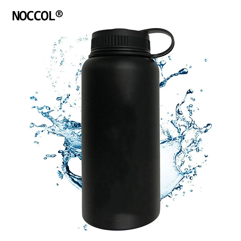 NOCCOL 32oz черная Вакуумная бутылка для воды Экологичная уличная изоляция напитков