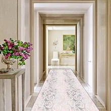 Else розовый серый цветы розы скандинавский 3d принт нескользящие микрофибры Моющиеся длинные бегуны Коврики для прихожей