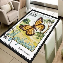 Else Цветочная природа оранжевый печати с бабочками 3d печать Нескользящая микрофибра Гостиная декоративный современный моющийся коврик