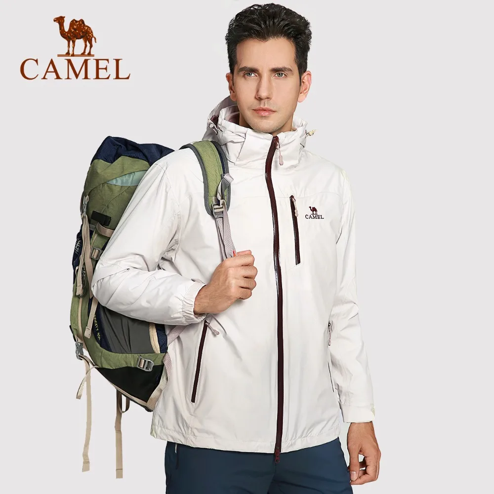 CAMEL Men 3 In 1 Outdoor Hiking Jacket Windproof Waterproof Camping