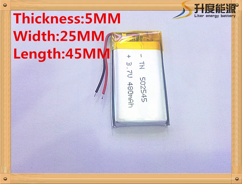 

1PCS 502545 small size 3.7v 480mah battery/ lithium battery small stereo GPS li polymer battery