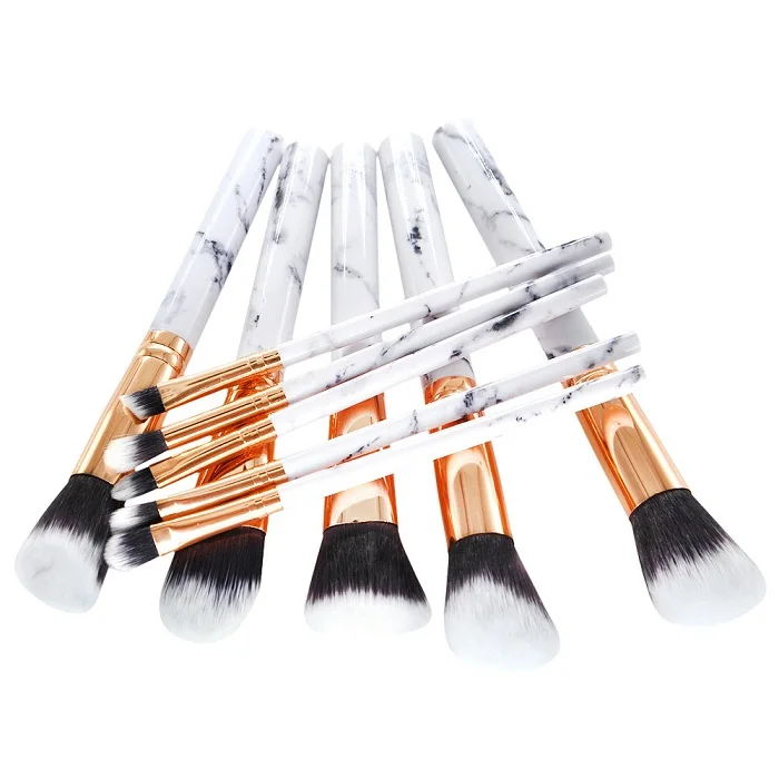 

Professional Women Marble Brushes Makeup Tool Kit Soft Makeup Brush Set 10pcs Foundation Powder Brush Marble Make Up Tools 4 sty