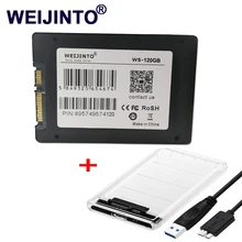 WEIJINTO Самая низкая цена 2,5 SATA ATA3 SSD 120 ГБ 240 ГБ 256 ГБ внутренний жесткий диск 60 Гб с Sata на USB 3,0 адаптер HDD корпус