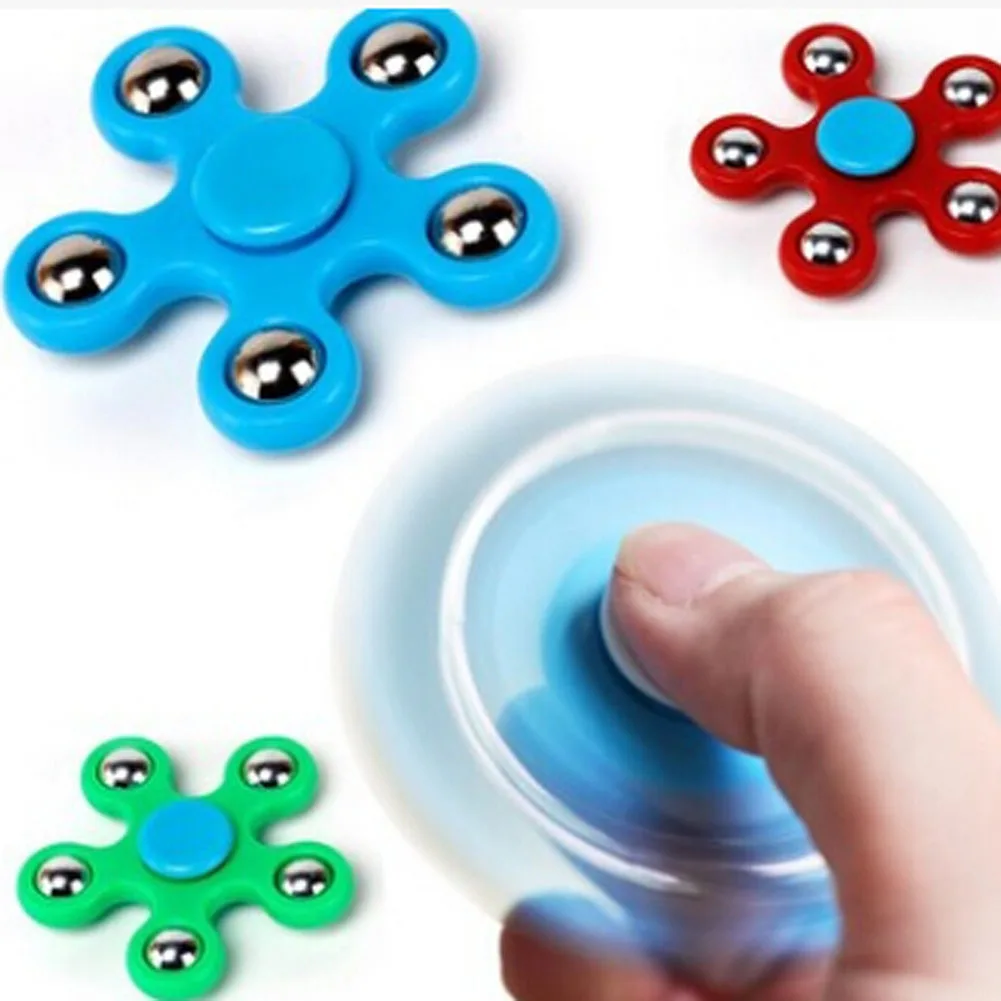 2017 Newest Pentagon Gyro Focus Toy Gifts Color Random Stress Relief Toy Fidget Spinner