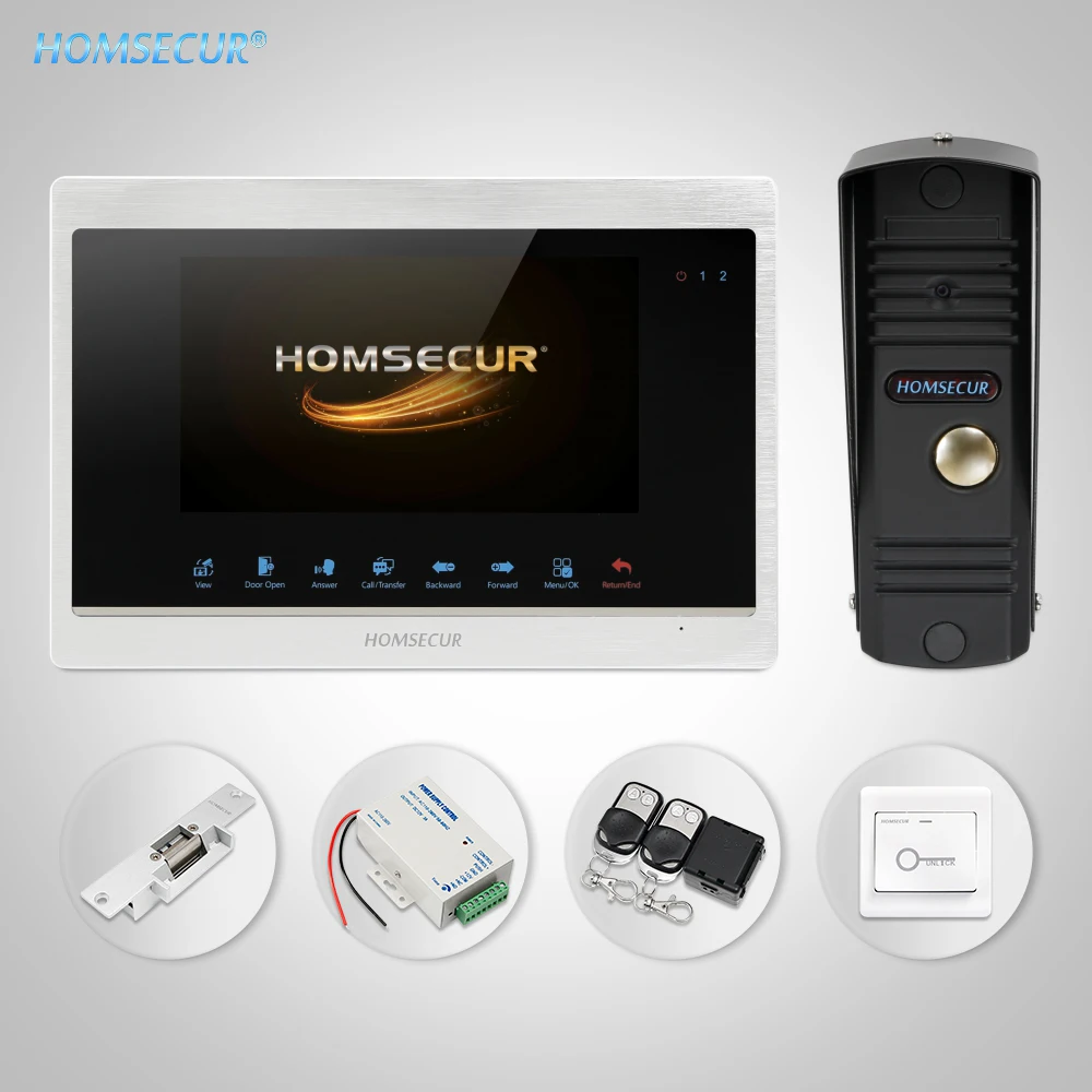 

HOMSECUR 7" Video Door Entry Security Intercom Electric Strike Lock Set Included (BC011HD-B +BM702HD-S)