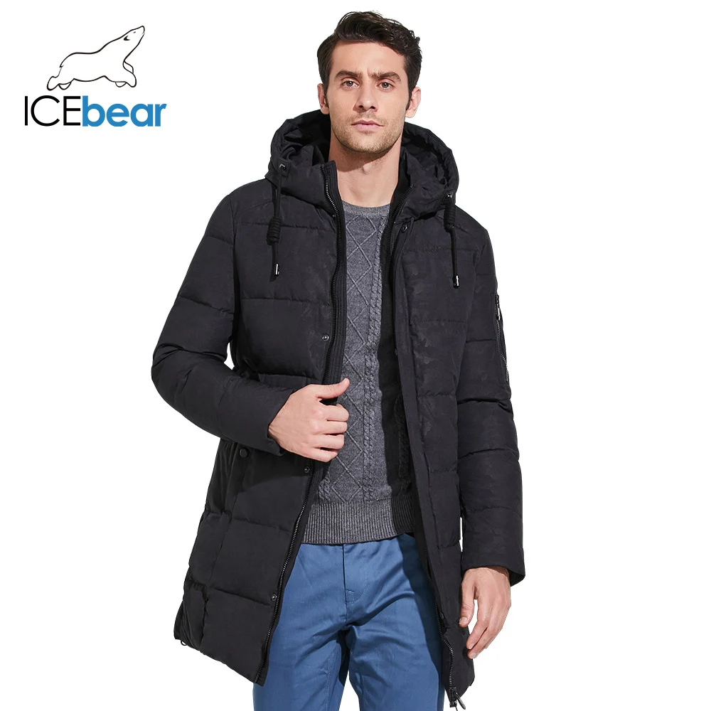 ICEbear 2017 Новинка зимняя тёплая мужская камуфляжная куртка парка с ветрозащитным