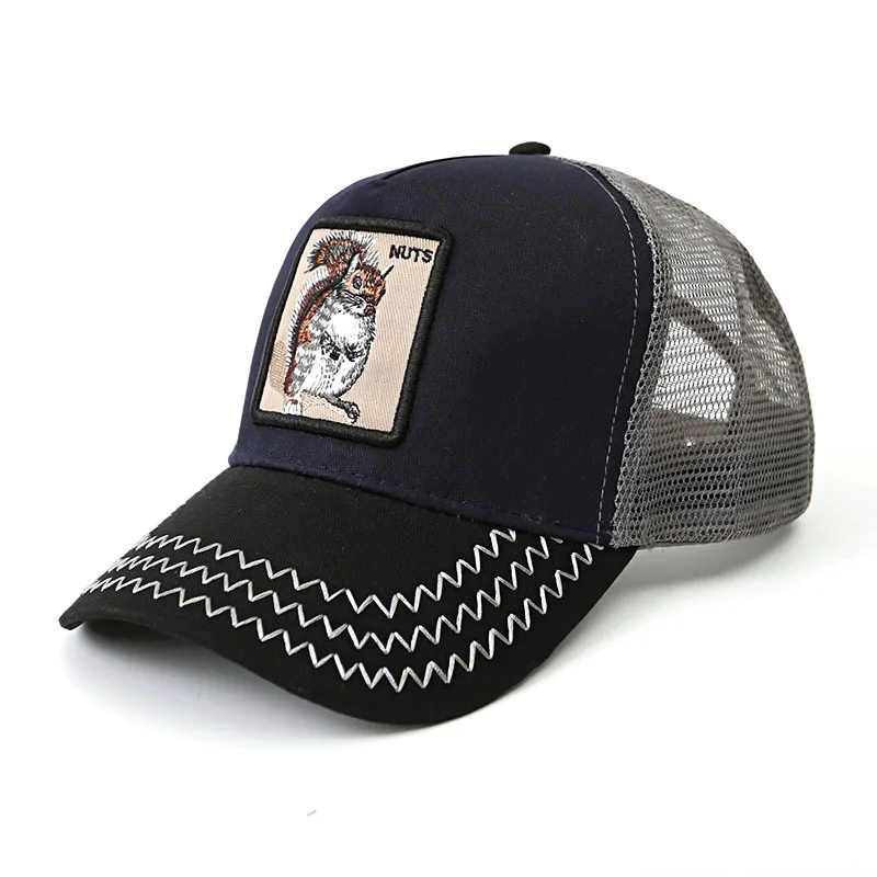 Модная мужская и женская сетчатая бейсболка с вышивкой животных бейсболка для улицы спортивные шапки регулируемый головной убор trucker gorra hombre