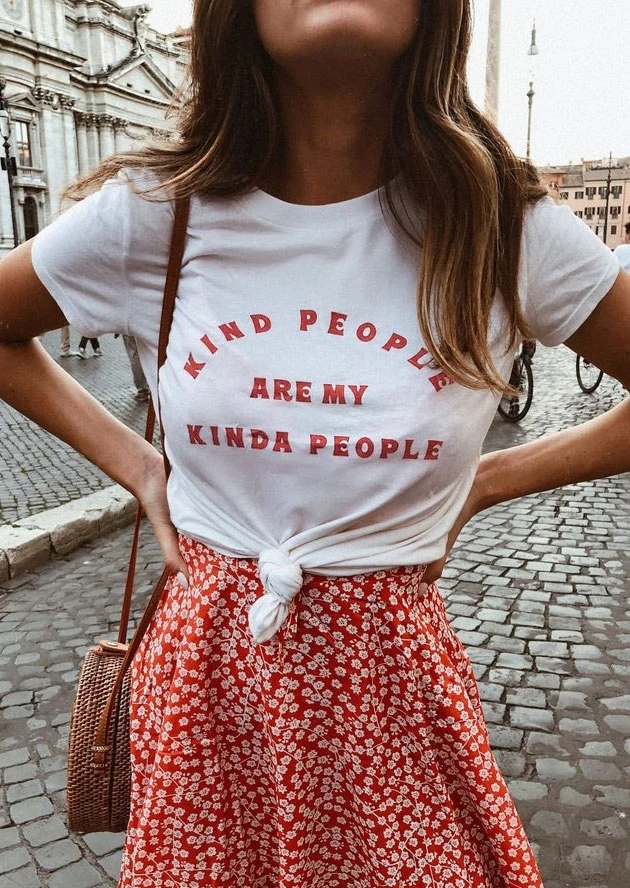 Kind People Are My kind a People футболка для молодых девушек Женская мода 90s подарок для девушек слоган feministe grunge tumblr футболки Цитата Топы