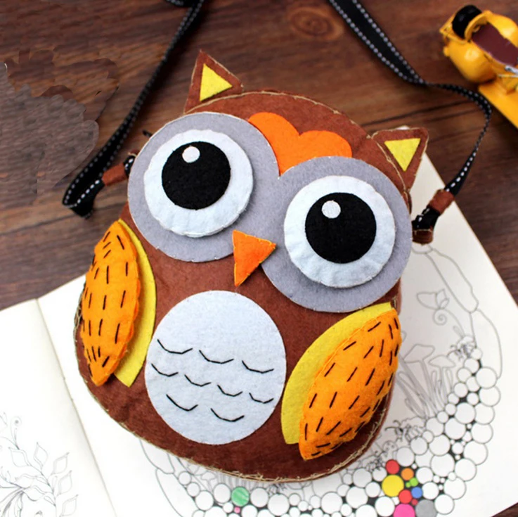 cheap mylb Felt Fabric DIY Handbag Cartoon Bags For Children Birthday Festival Gift Sewing Art Free Cutting Material DIY Package Set