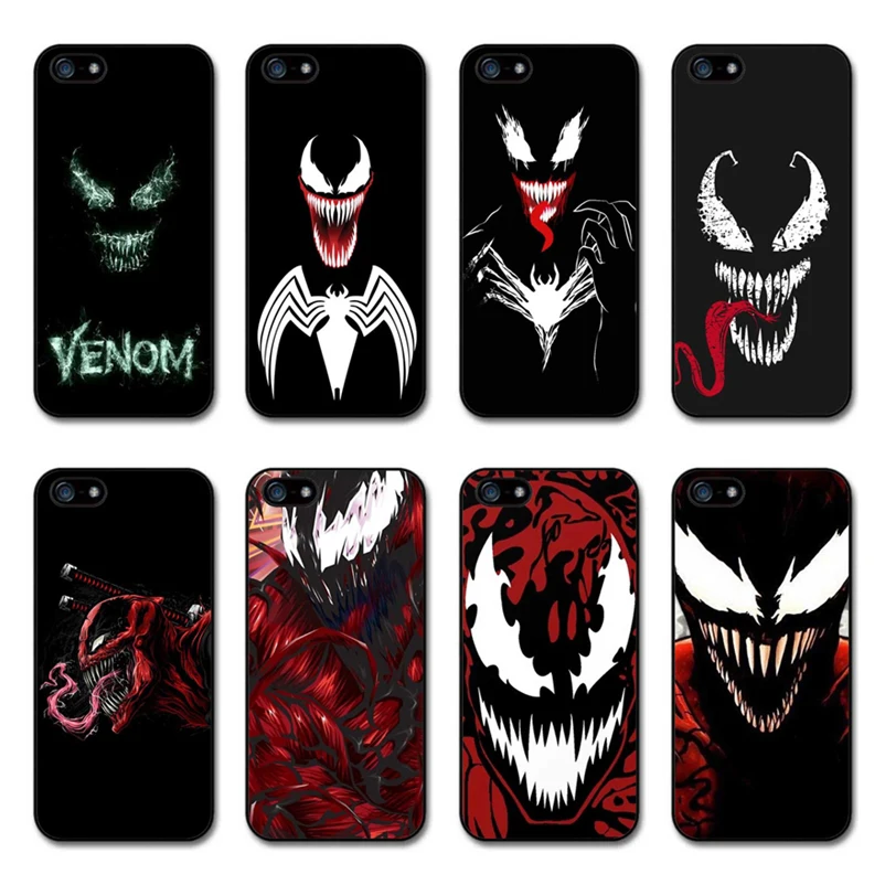 Мягкий силиконовый черный чехол для телефона Venom Marvel Villain из ТПУ Apple iPhone 8 7 6 6S Plus X XS
