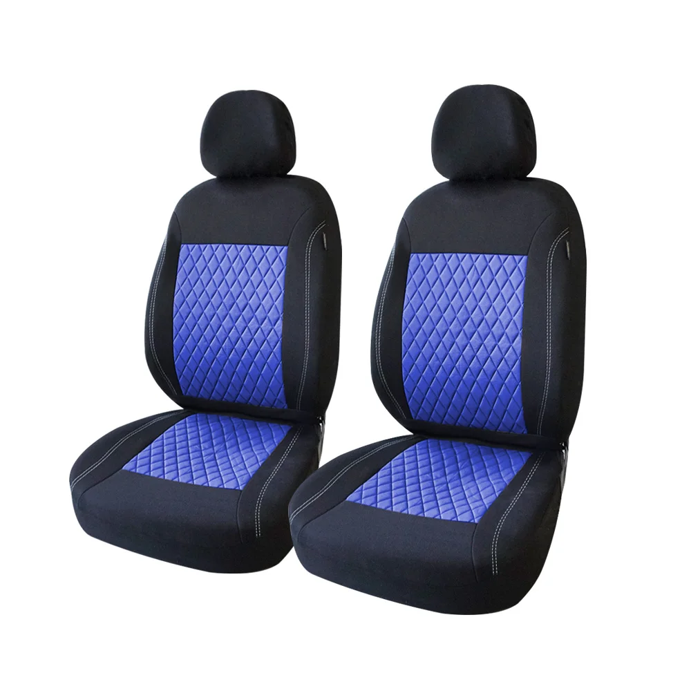 Универсальные накидки на сиденья автомобиля чехлы для автомобиля Передние Задние сиденья полиэстерчехлы на автомобильные сиденья для сидений 2 шт. или 1 набор автомобильные чехлы для Toyota Honda kia - Название цвета: 2pc blue-black
