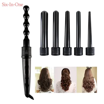

High Quality SIX-in-one Curly Hair Artifact Fast Heat Curling Iron Ceramic Styling Hairdressing Set Change Styles Tube Perm