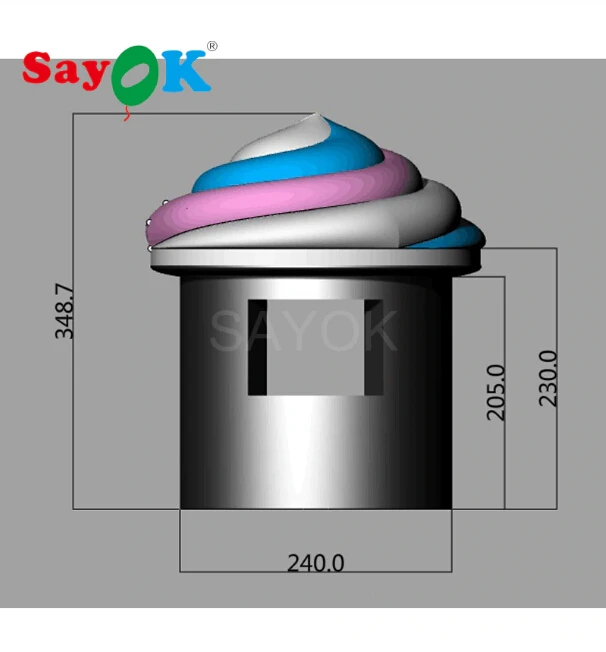 3.5mH рекламный надувной киоск мороженого стенд надувной мороженое стенд для продажи