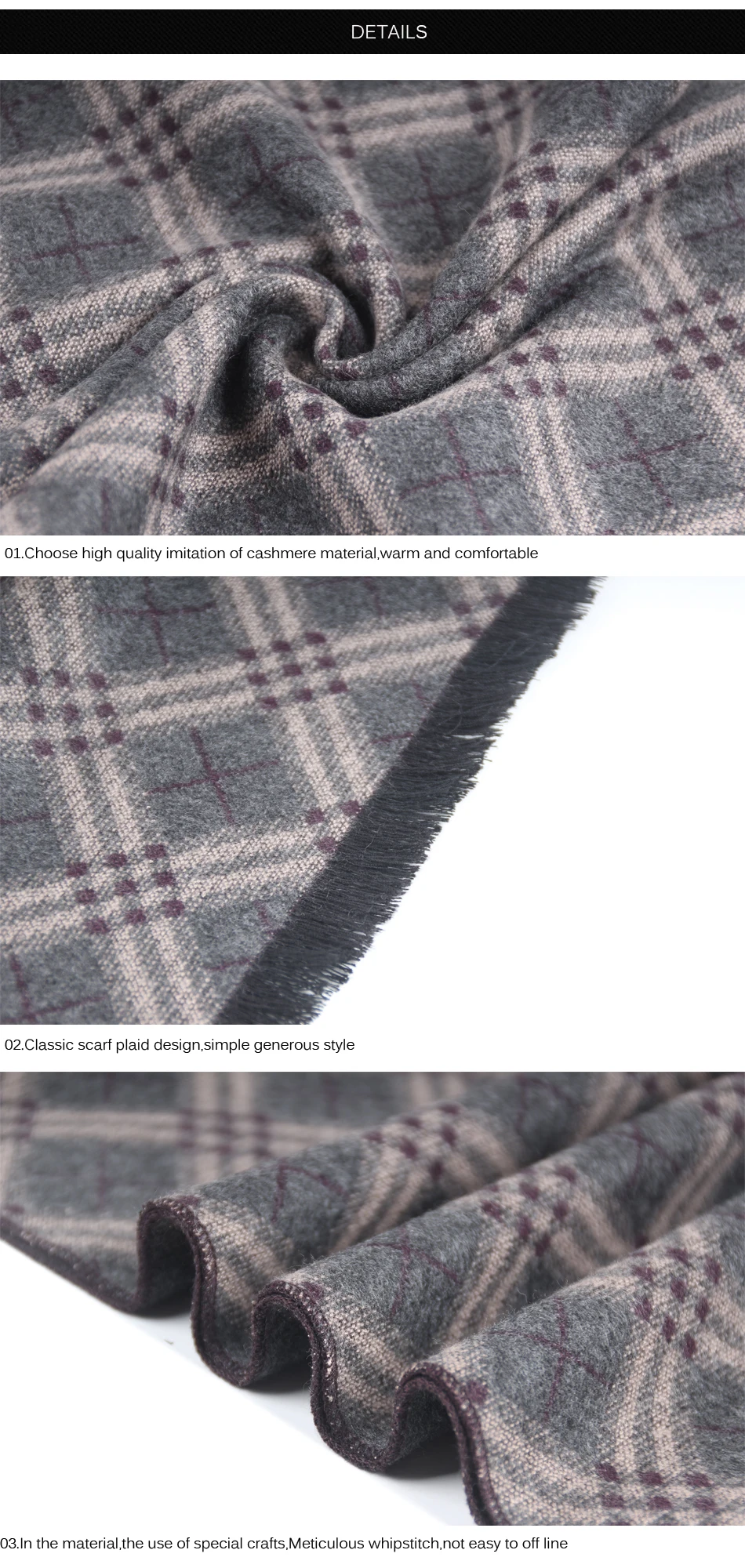 male scarf FS Winter Warm Scarves For Men Tartan Plaid Scarf Luxury Brand Designer Cashmere Wool Man 2018 Fashion Business Long Soft Shawl mens dress scarf