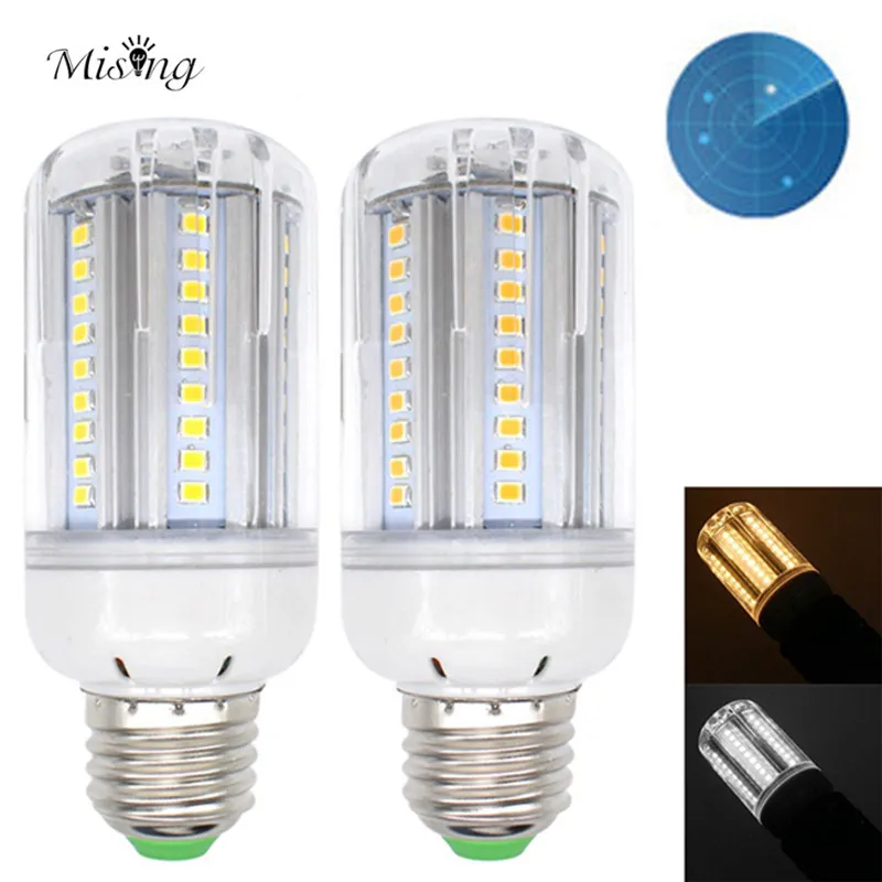 

Mising E27 15W Pure White/Warmwhite Radar Sensor Light Control LED Light Bulb 1050LM SMD2835 72LED Light Lamp AC85-265V